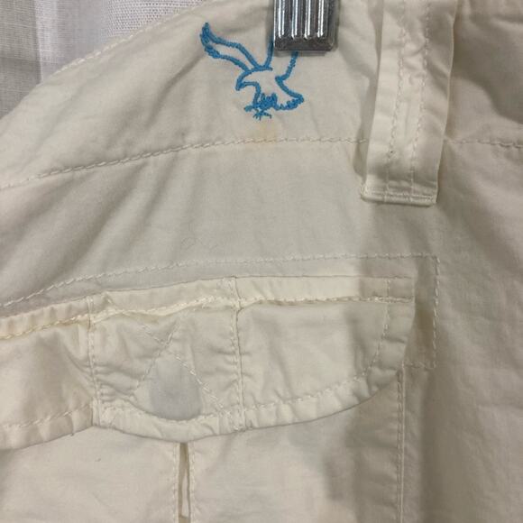 American Eagle cream cargo capris pedal pushers Y2K 90s vintage inspired size 14 - Picture 4 of 8